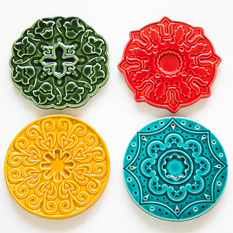 Base de Copo Vidrada 2 Azul